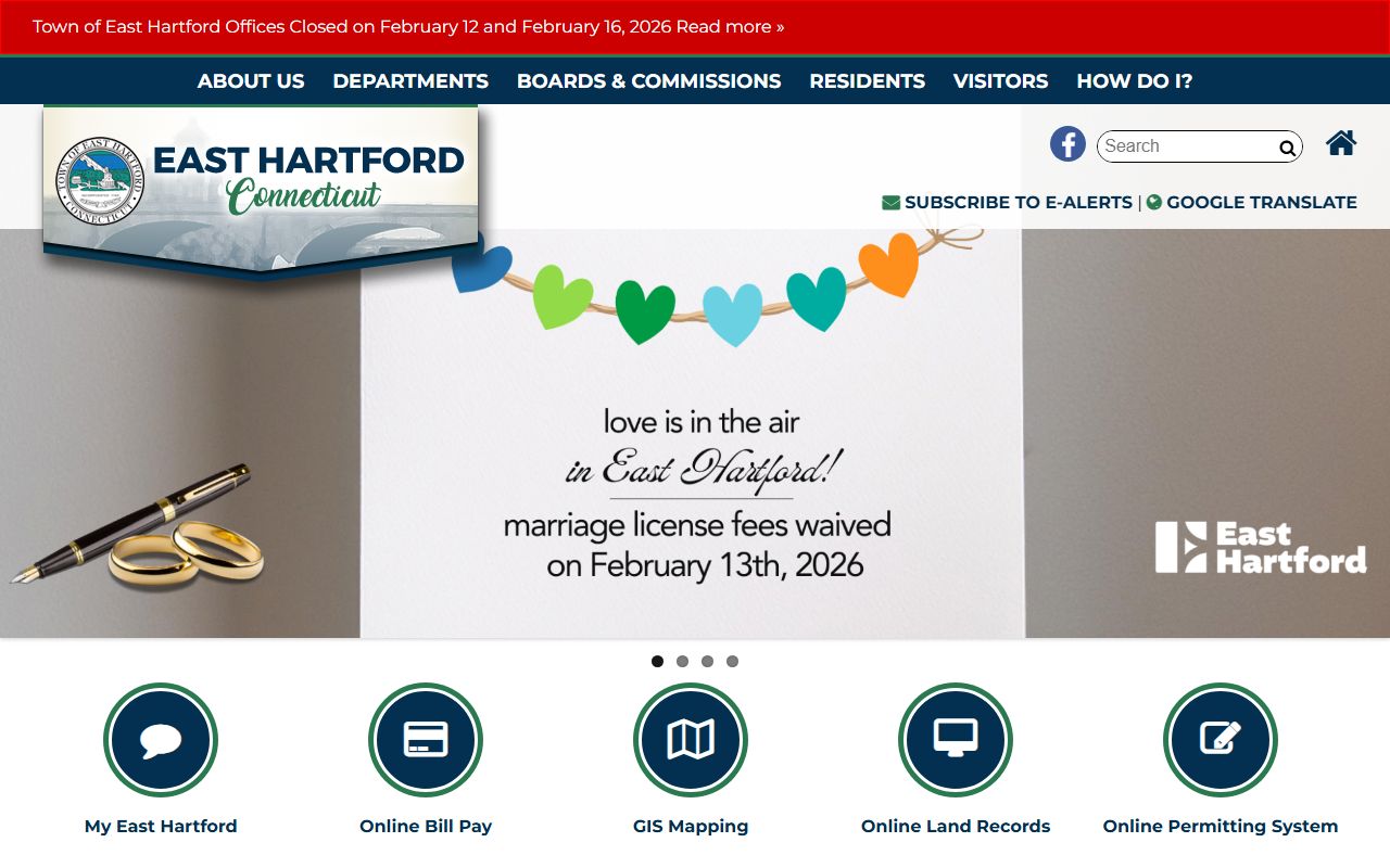 East Hartford phone directory town website homepage