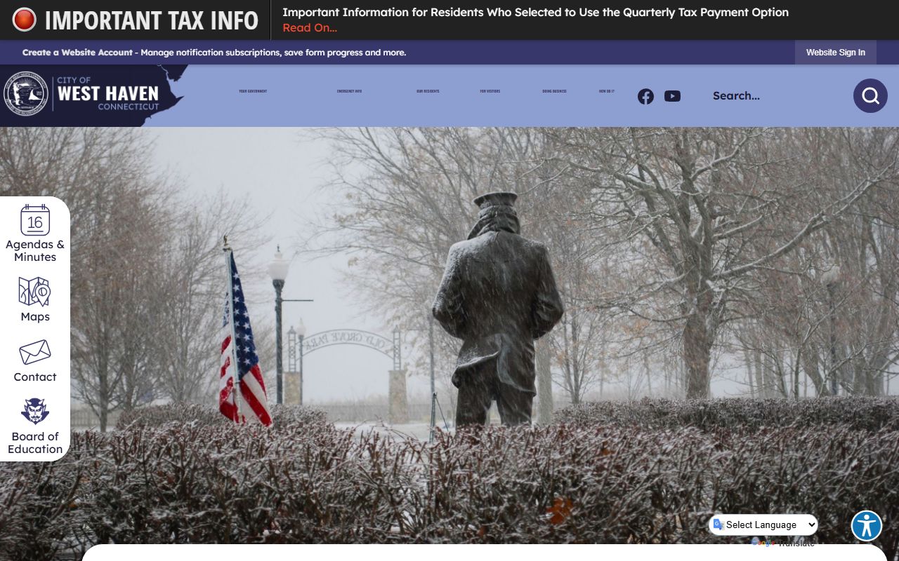 West Haven phone directory city homepage with department contacts