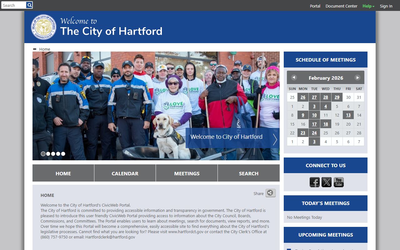 Hartford County CivicWeb portal phone directory contacts