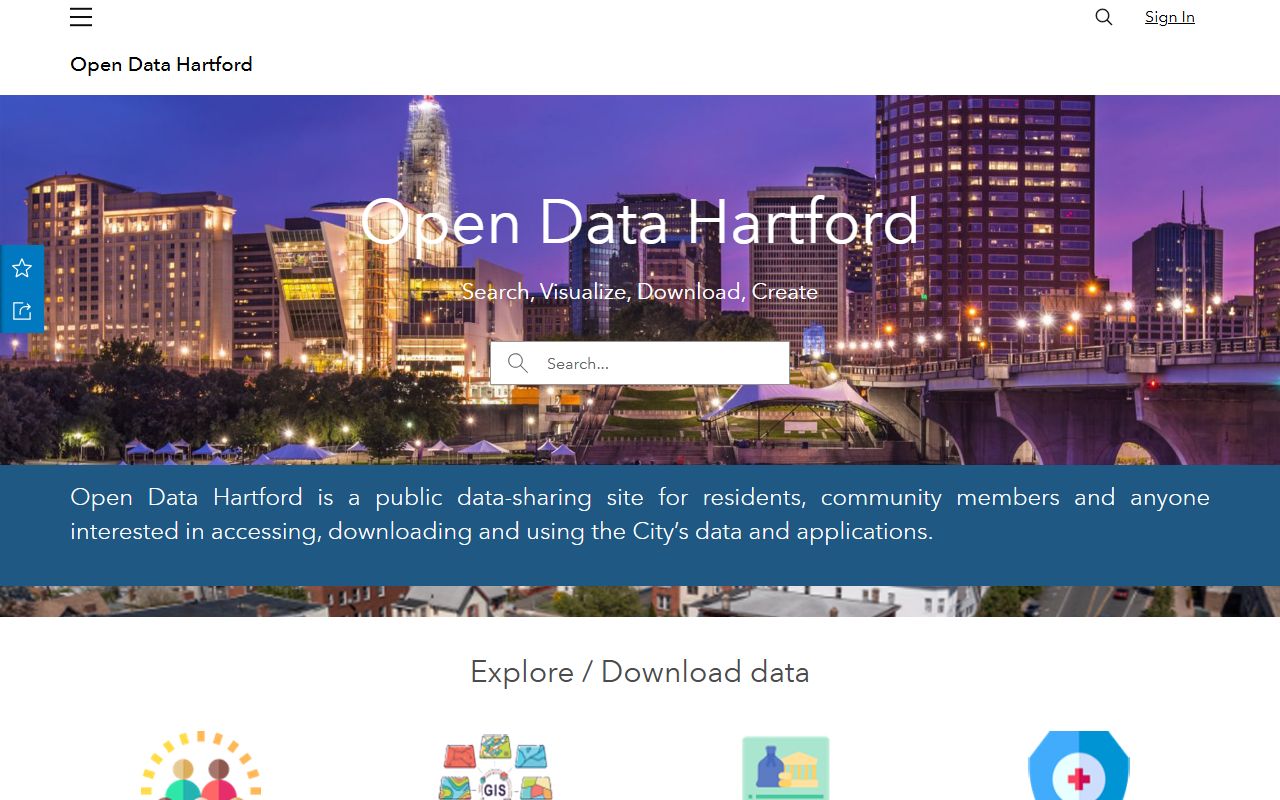 Hartford County open data portal phone directory resources