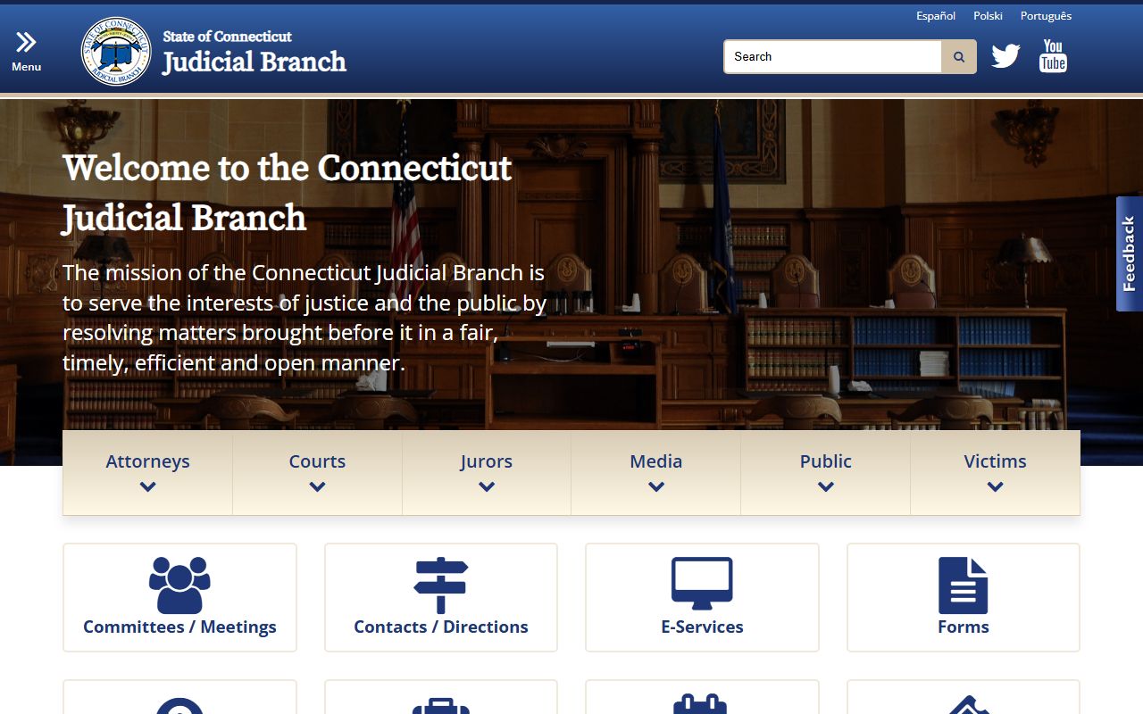 Connecticut phone directory Judicial Branch homepage